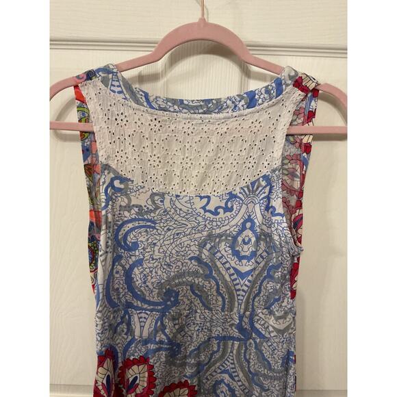 Desigual Boho A-Line Sequin Colorful Eyelet Detail Tank Dress,M - Picture 7 of 7